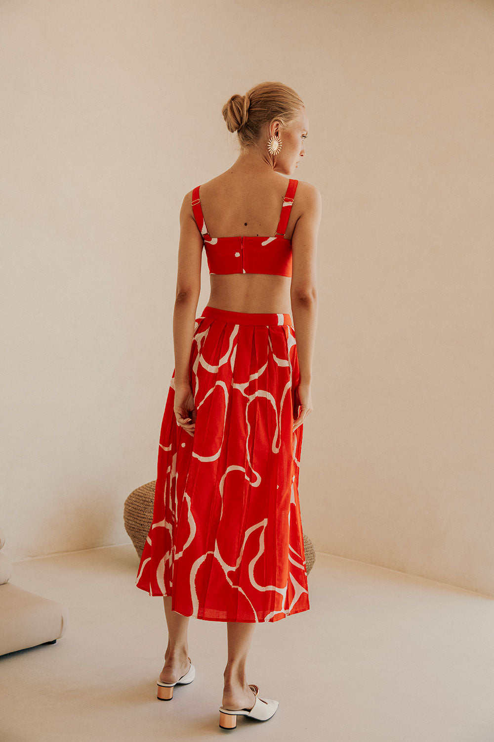 SAMPLE-Dien Wrap Skirt - Evoke Red