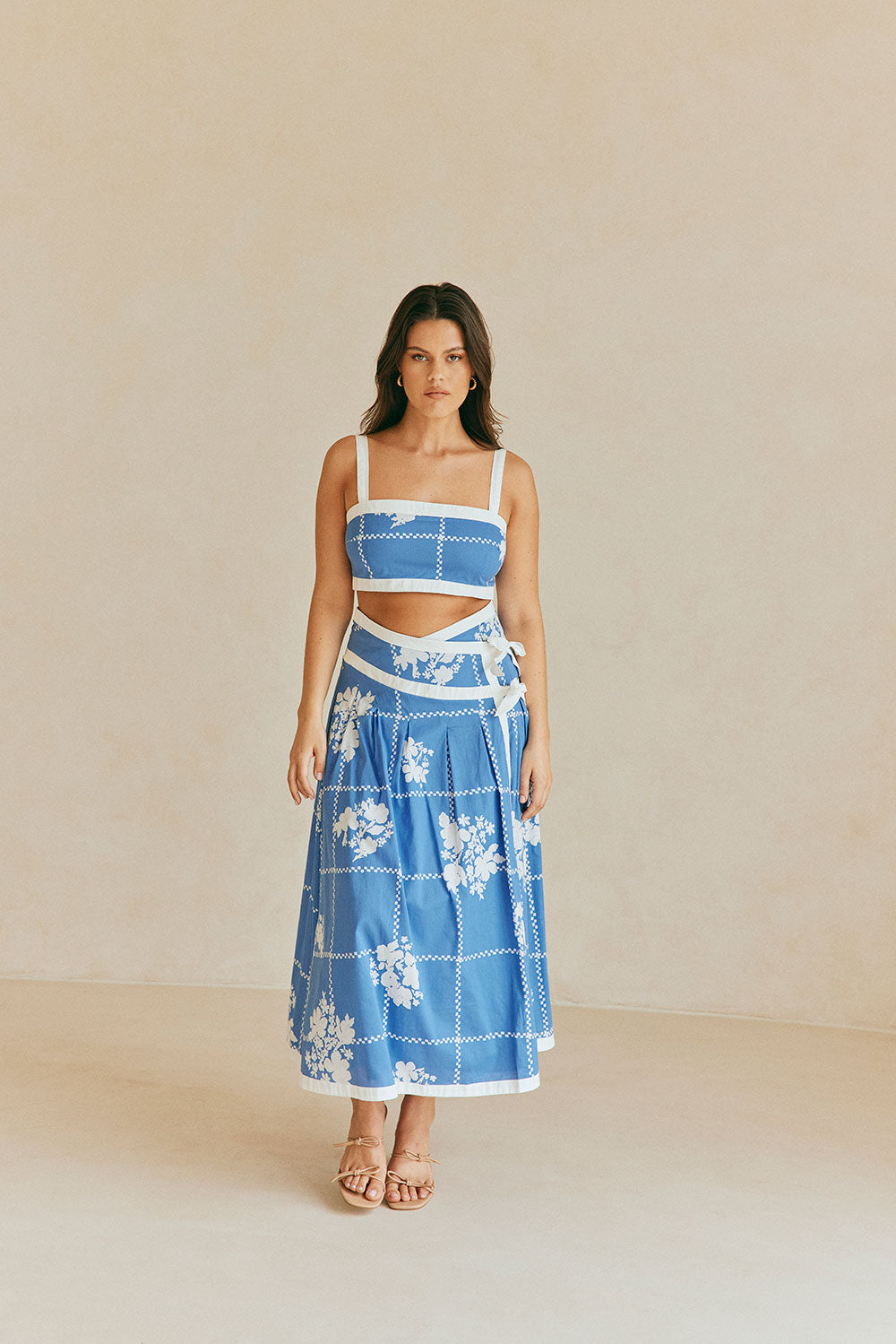 SAMPLE-Estelle Top - Check Flowers