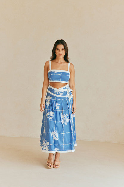 SAMPLE-Estelle Top - Check Flowers