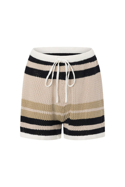 Quinn Stripe Shorts - Tan