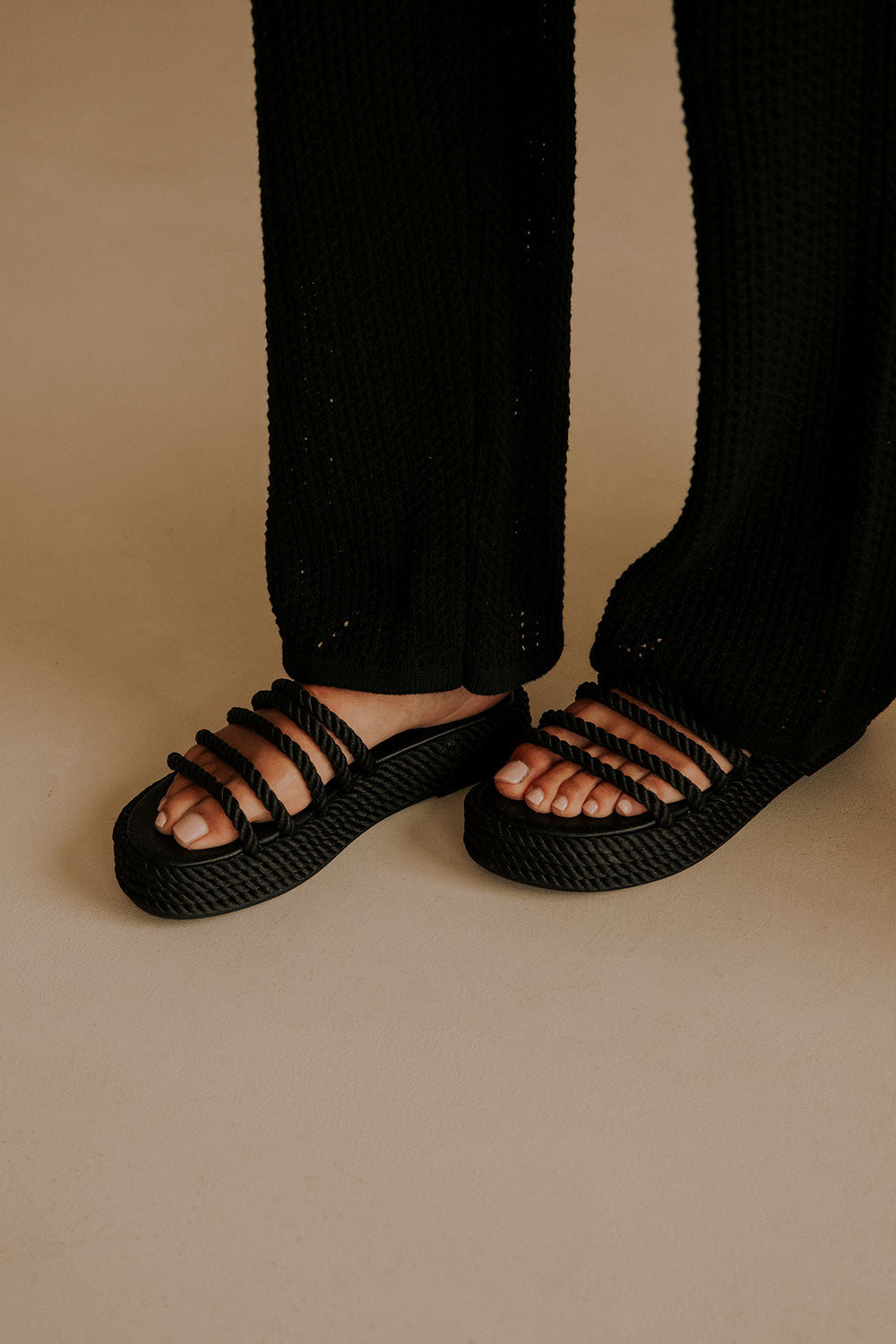 Fiore Platform Sandals - Black