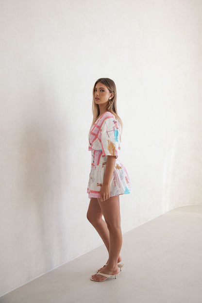 Micah Wrap Dress - Surfing Scarf