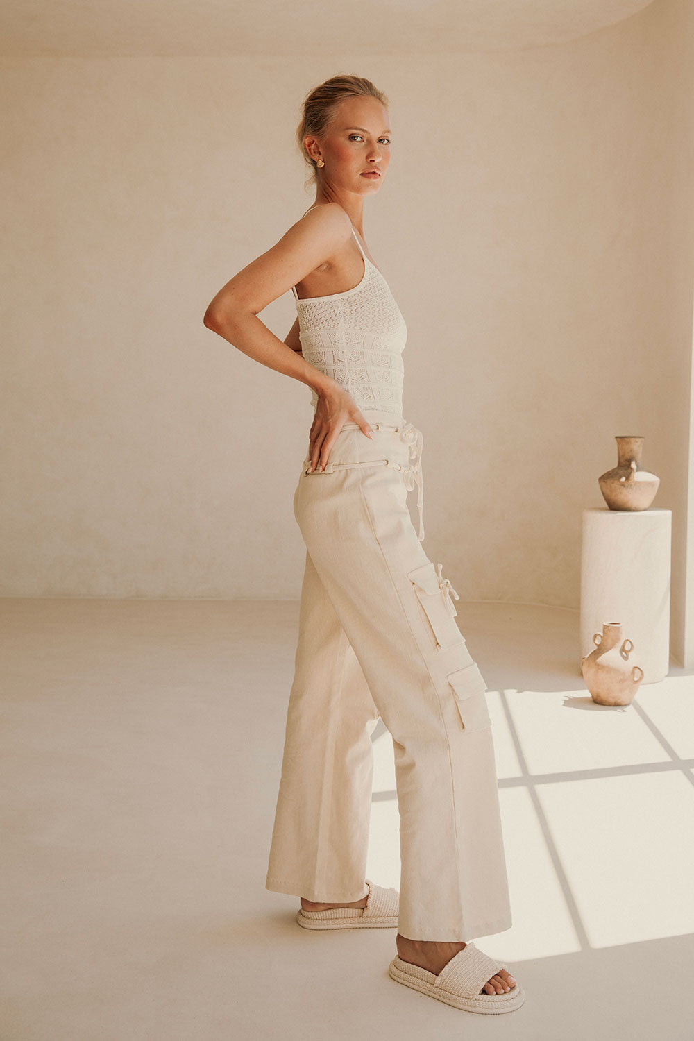 SAMPLE-Jaicee Pants - Cream