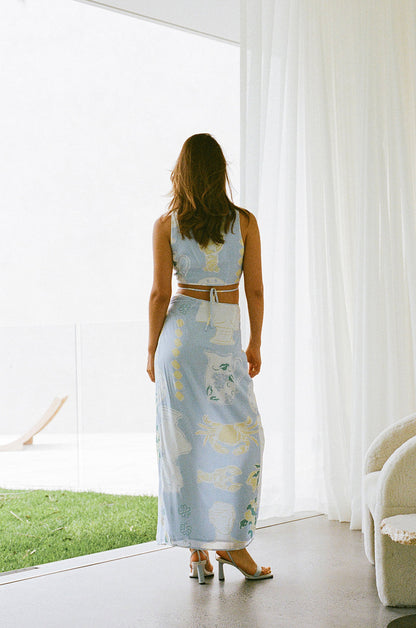 SAMPLE-Stalla Wrap Skirt - Ciao Blue