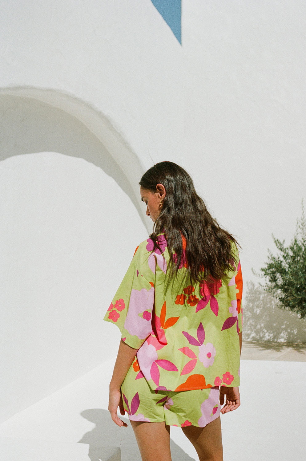 SAMPLE-Thessy Top - Lime Floral