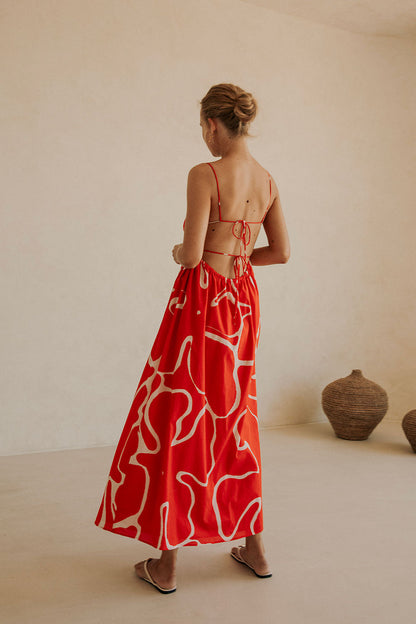 SAMPLE-Catie Dress - Evoke Red