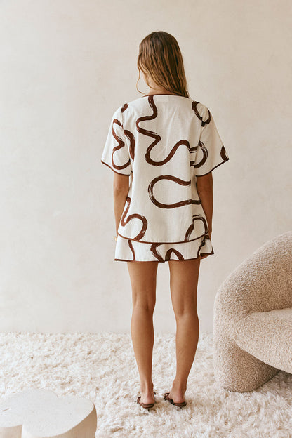 Rayne Top - Marbled Mocha