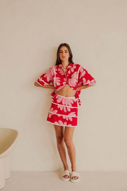 SAMPLE-Bowie Skirt - Daisy Red