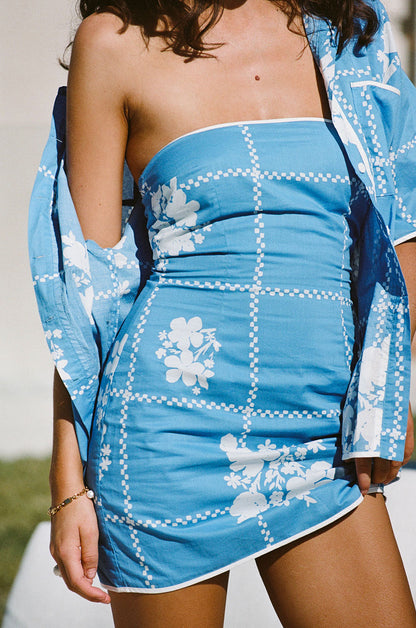 SAMPLE-Amira Dress - Check Flowers