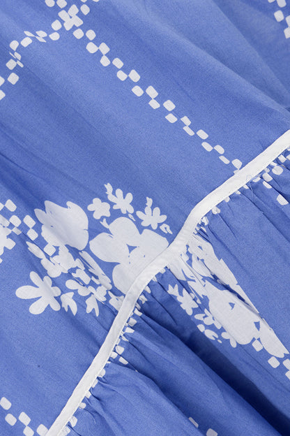 Lili Maxi Dress - Check Flowers