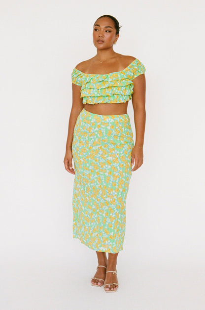 Brielle Midi Skirt - Green