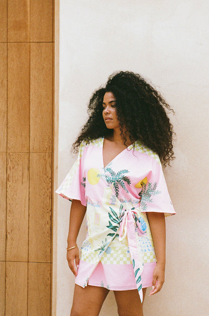 SAMPLE-Scarlett Wrap Dress - Vista Pink