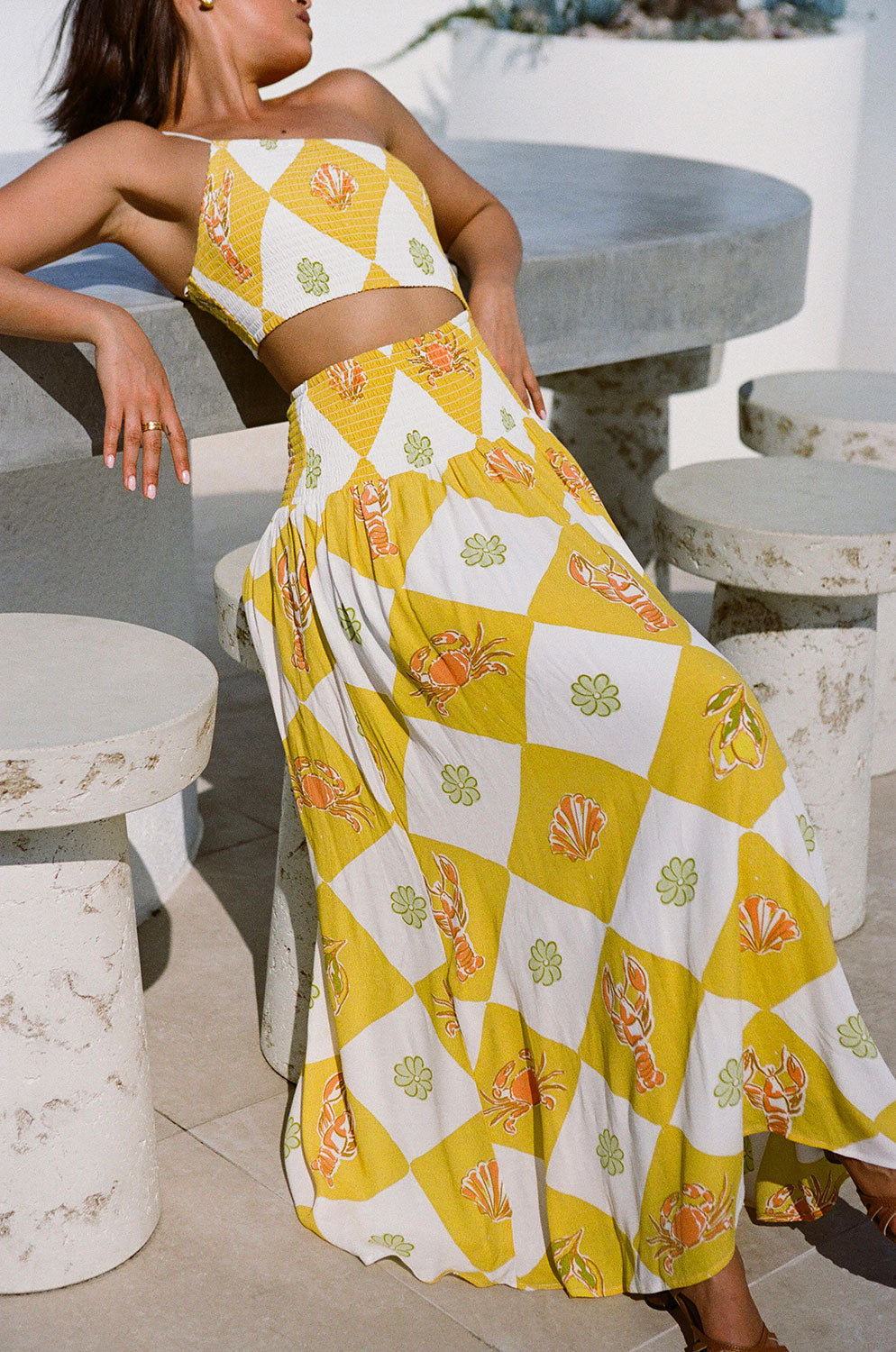 SAMPLE-Venetian Maxi Dress - Oceano Yellow