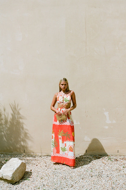 SAMPLE-Backless Fiora Dress - Vista Red