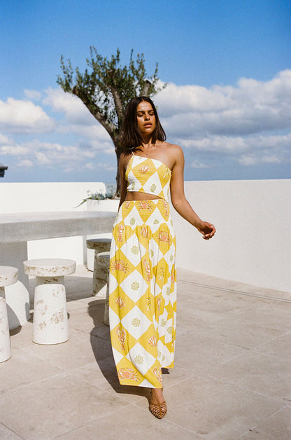 SAMPLE-Venetian Maxi Dress - Oceano Yellow
