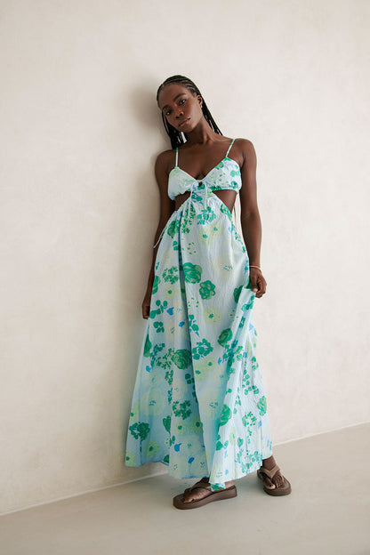 SAMPLE-Asher Dress - Corsage Blue