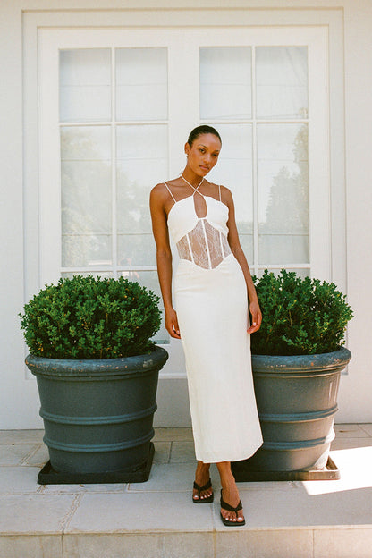 Teyah Midi Dress - White