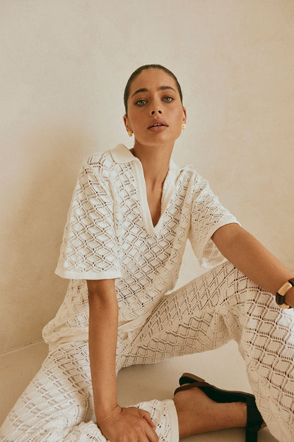SAMPLE-Aya Top - White Knit