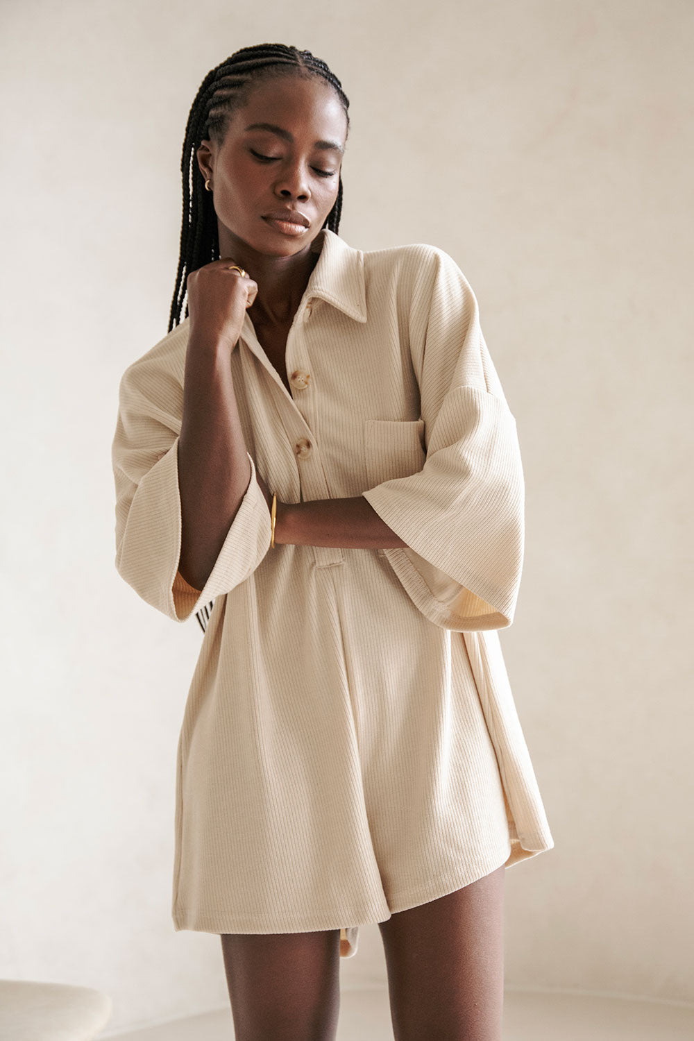 SAMPLE-Milena Playsuit - Beige