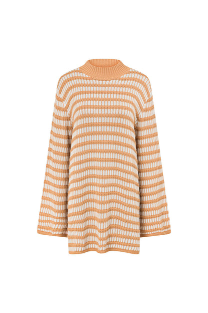 SAMPLE-Morela Knit Dress - Honey Stripe