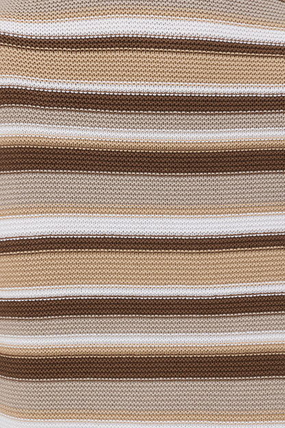 SAMPLE-London Knit Dress - Cocoa Stripe