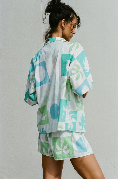 SAMPLE-Seona Top - Palm Tile Breeze