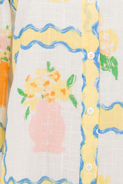 Jay Shirt Dress - Flower Pots