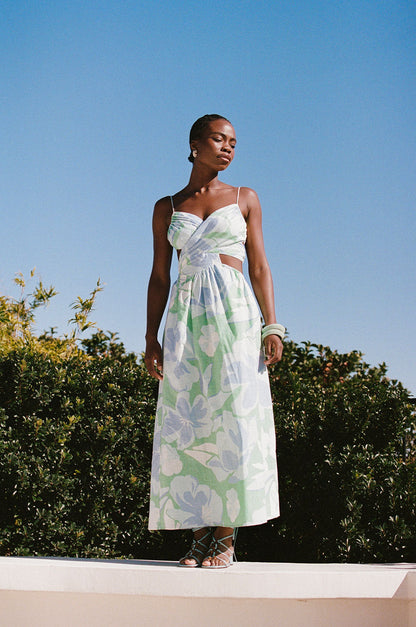 SAMPLE-Iris Midi Dress - Spring Petals