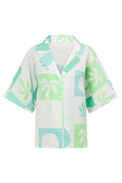 SAMPLE-Seona Top - Palm Tile Breeze