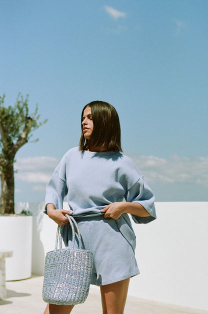 SAMPLE-Wanderer Top - Cornflour