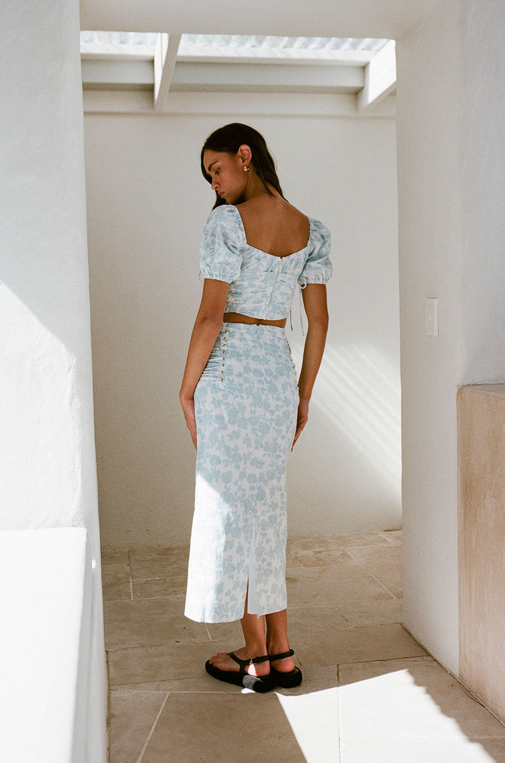 SAMPLE-Didi Lace Up Skirt - Story Book Rose