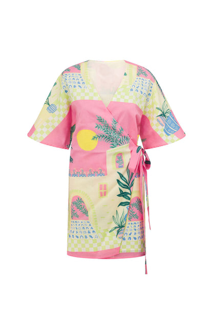 SAMPLE-Scarlett Wrap Dress - Vista Pink