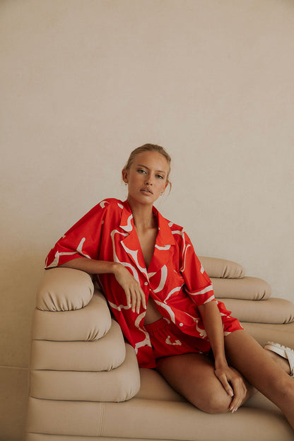 SAMPLE-Seona Top - Evoke Red