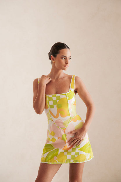 SAMPLE-Tyler Dress - Checker Floral