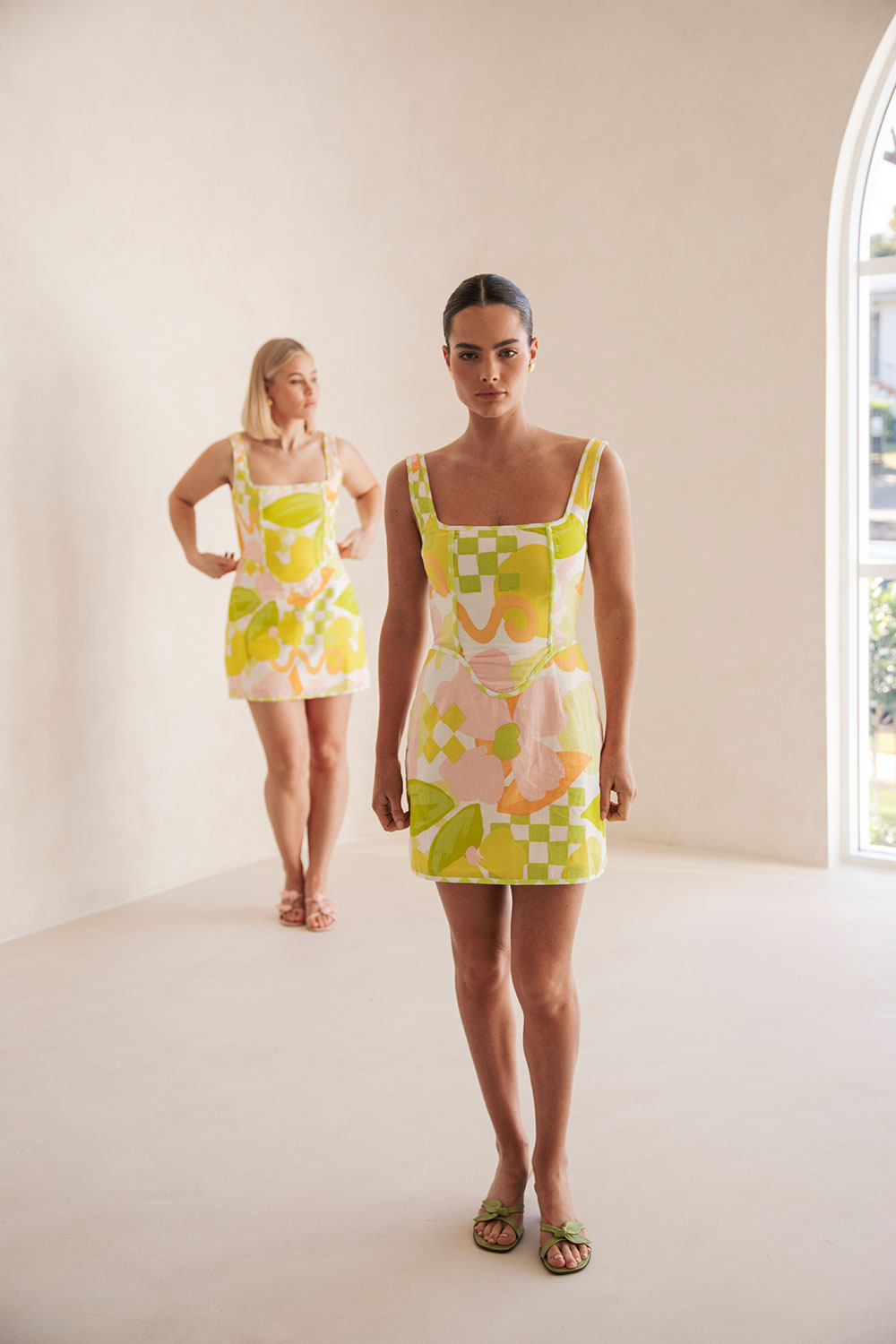 SAMPLE-Tyler Dress - Checker Floral