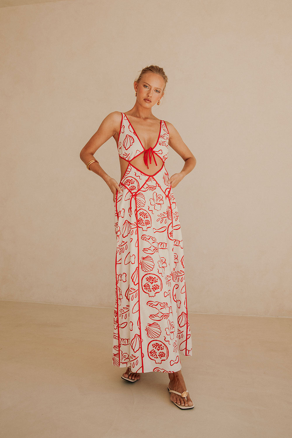 SAMPLE-Eliska Dress - Shoreline Red