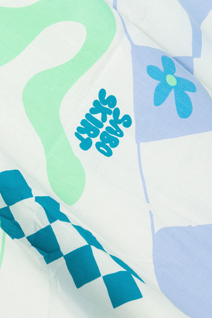 Naya Wrap Skirt - Scarf Azure